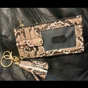 Snake Skin Zipper Wallet and Keychain
